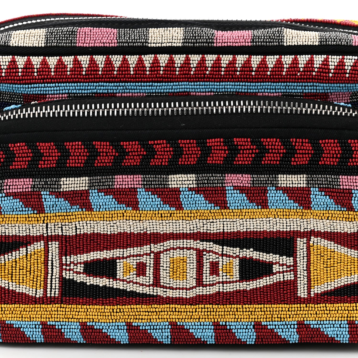 Valentino Garavani Pebbled Calfskin Beaded Rockstud Belt Bag Burgundy Multicolor 7 of 9