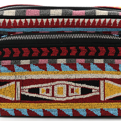 Valentino Garavani Pebbled Calfskin Beaded Rockstud Belt Bag Burgundy Multicolor 7 of 9