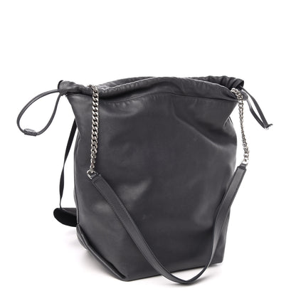 Saint Laurent Lambskin Teddy Drawstring Bag Grey 4 of 10