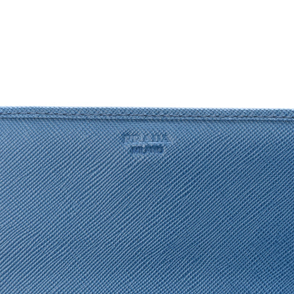 Prada Saffiano Metal Oro Chain Wallet Cobalto 7 of 11