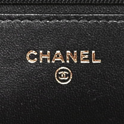 Chanel Lambskin Plexiglass Quilted Coco Love Wallet On Chain WOC Black 6 of 12