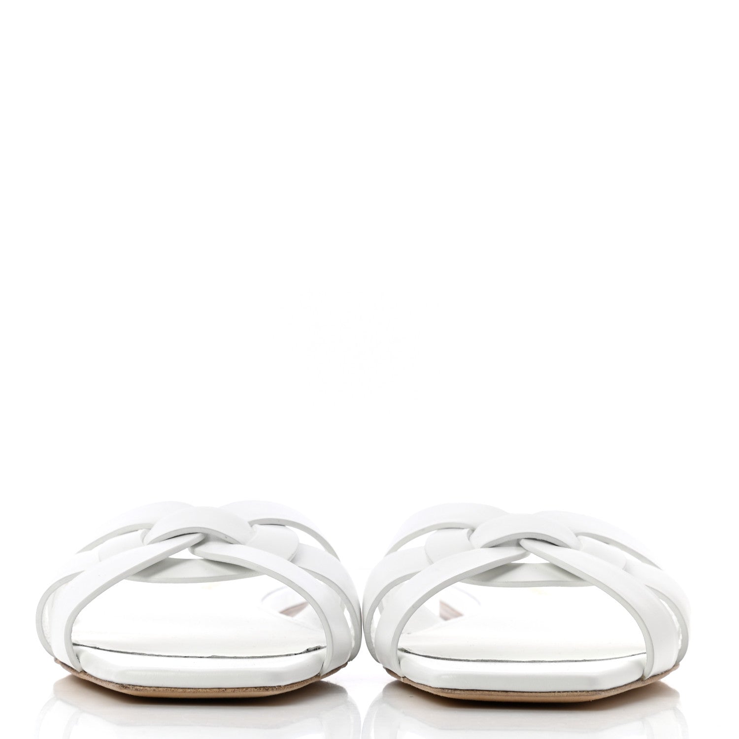 Saint Laurent Calfskin Tribute 05 Slide Sandals 36 White 2 of 8