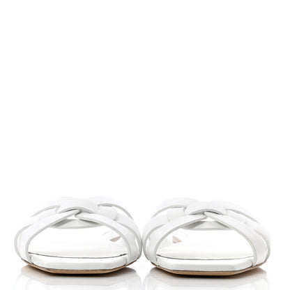 Saint Laurent Calfskin Tribute 05 Slide Sandals 36 White 2 of 8