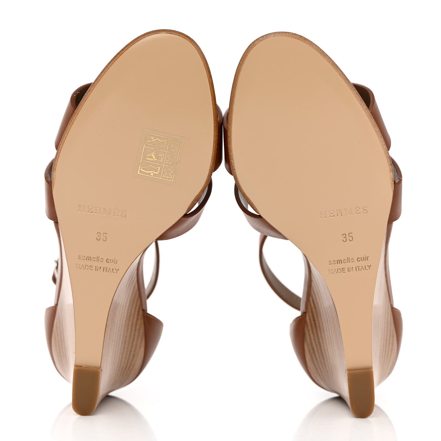 Calfskin Legend Wedge Sandals 35 Gold