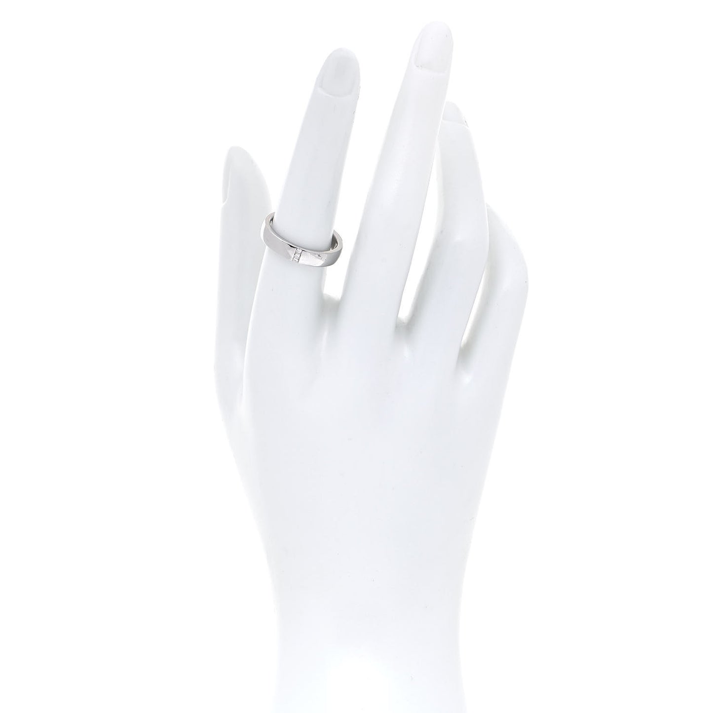 Platinum Diamond Vertical Row Wedding Band Ring 56 7.5