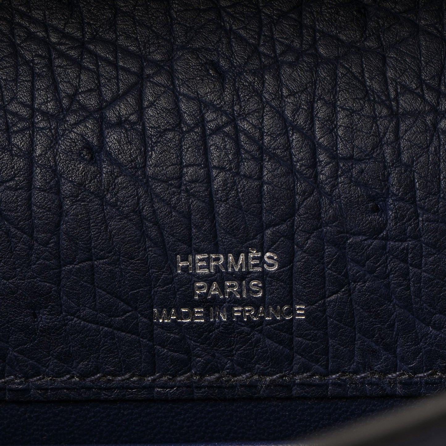 Ostrich Kelly Pochette Bleu Saphir