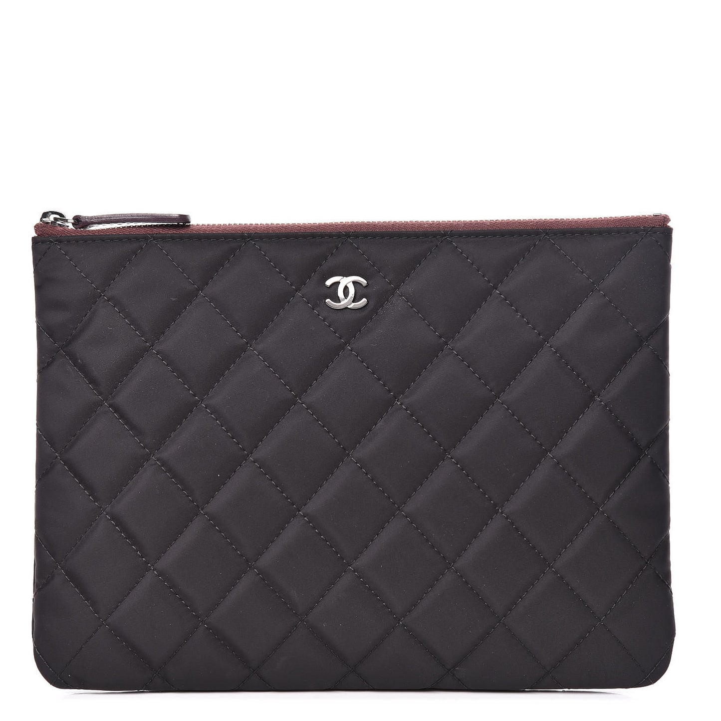 Nylon Quilted Medium Cosmetic Case Black