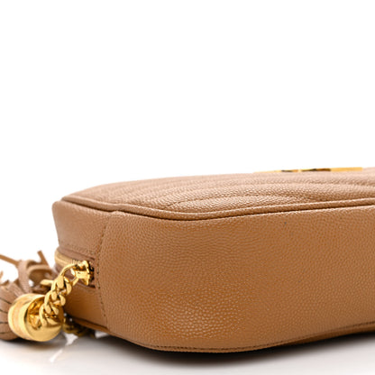 Saint Laurent Grain De Poudre Matelasse Monogram Mini Lou Camera Bag Dark Natural 10 of 12