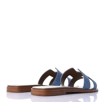 Hermes Denim Canvas Oran Sandals 35.5 Bleu Clair 4 of 10