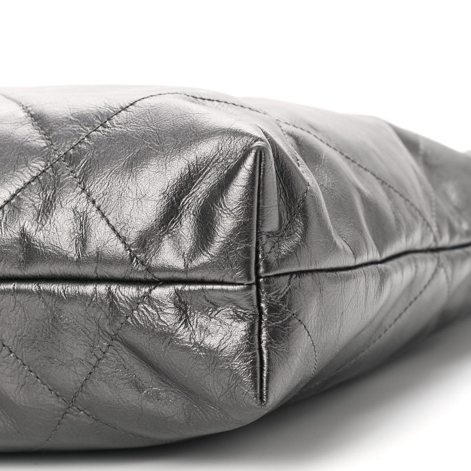 Chanel Metallic Calfskin Quilted Chanel 22 Ruthenium 11 of 12