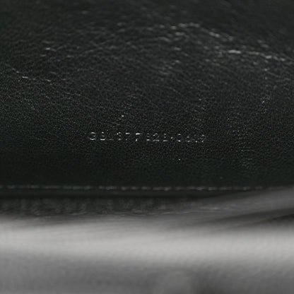 Saint Laurent Grain De Poudre Matelasse Chevron Monogram Monochrome Chain Wallet Black 7 of 12