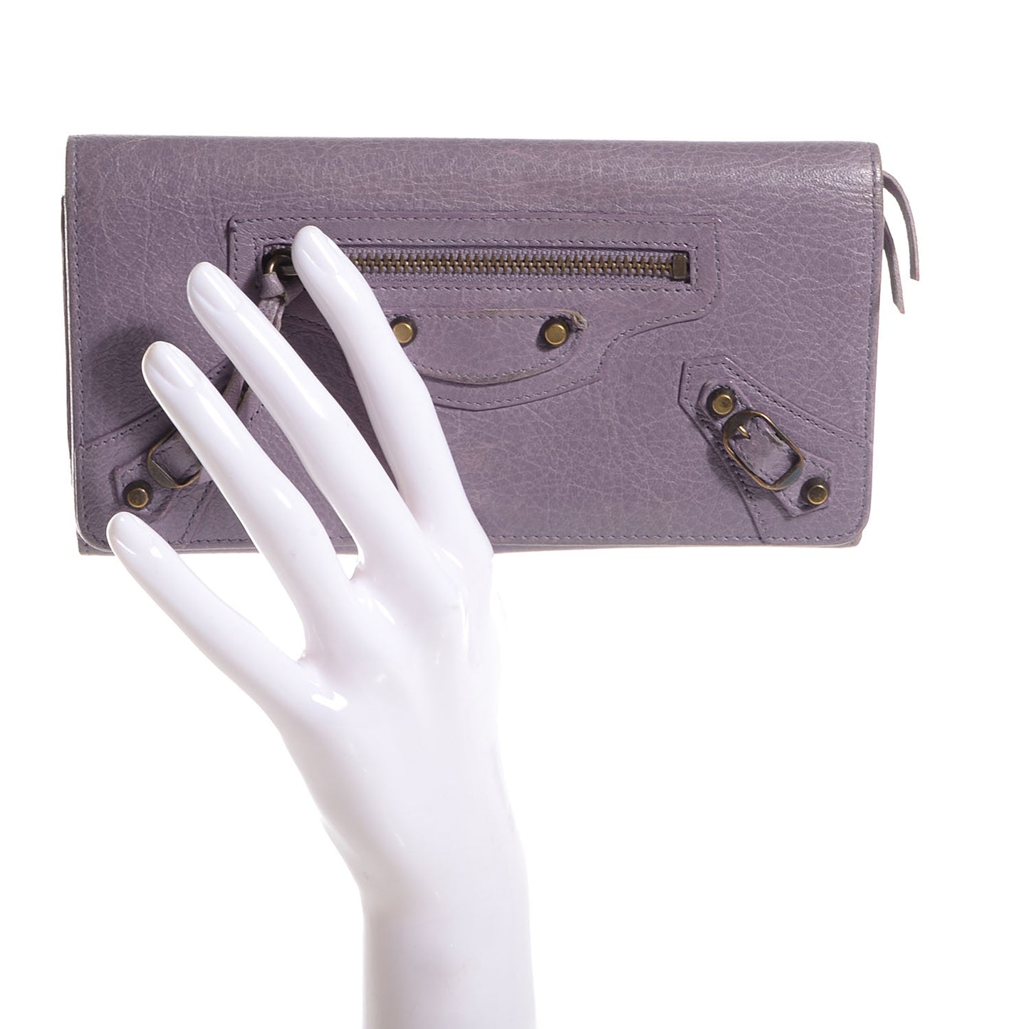 Agneau Classic Hardware Money Wallet Glycine