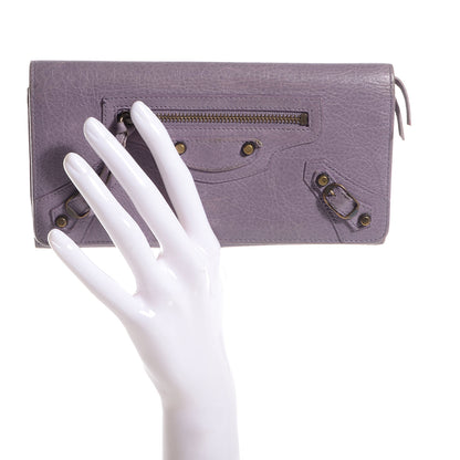 Balenciaga Agneau Classic Hardware Money Wallet Glycine 2 of 9