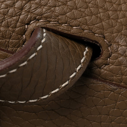 Hermes Taurillon Clemence Halzan 31 GM Etoupe 12 of 12