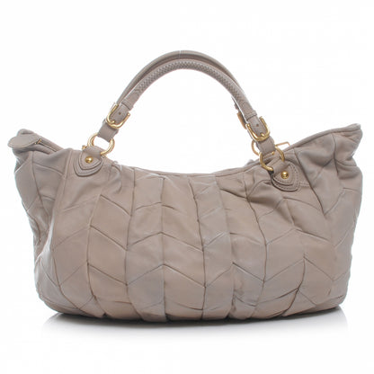 Miu Miu Nappa Leather Large Patchwork Tote Beige 1 of 8