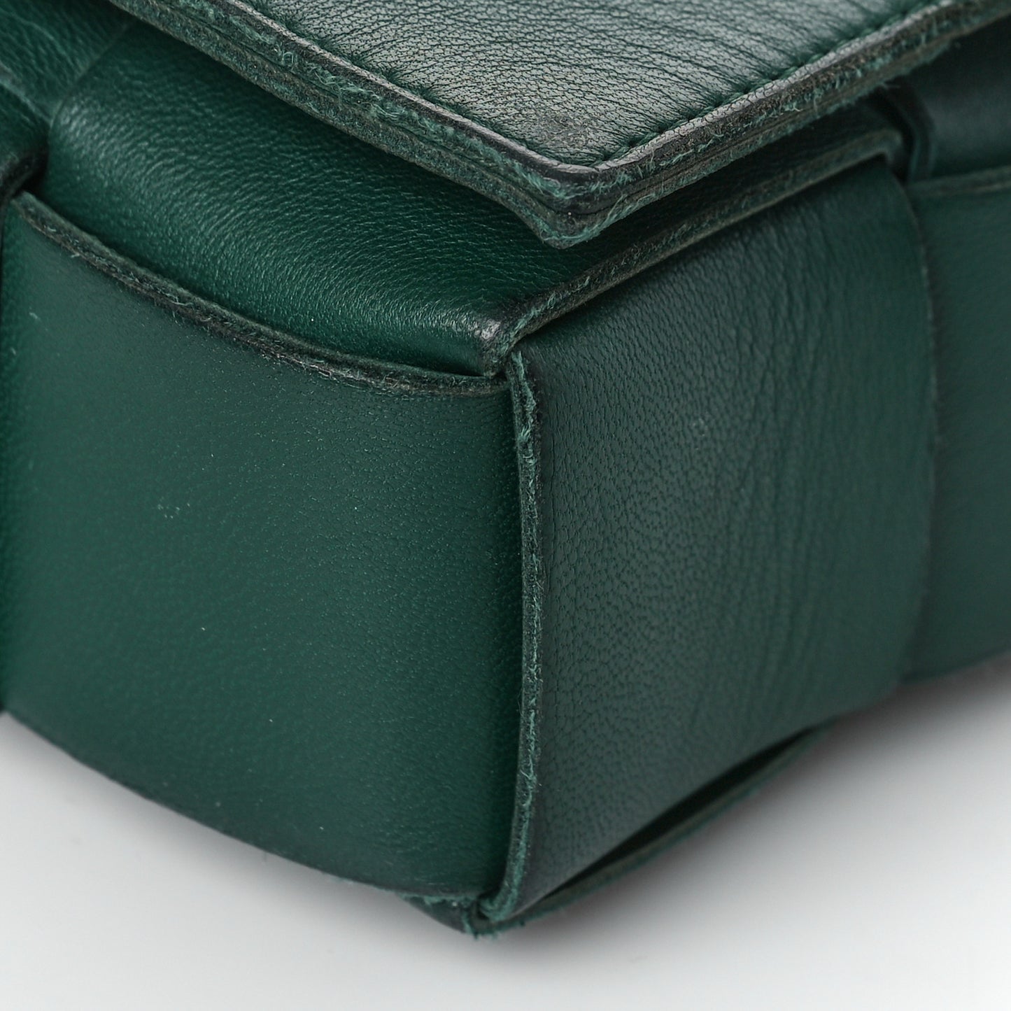 Lambskin Maxi Intrecciato Cassette Crossbody Bag Raintree Green