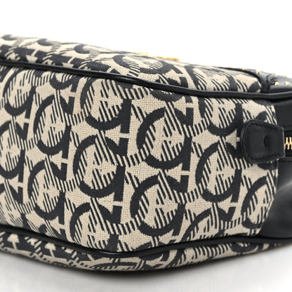 Salvatore Ferragamo Canvas Calfskin Gancini Camera Bag Black Beige 8 of 8