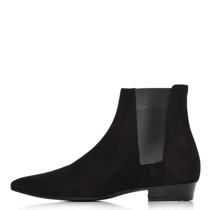 Saint Laurent Mens Suede Chelsea Boots 44 Black 1 of 9