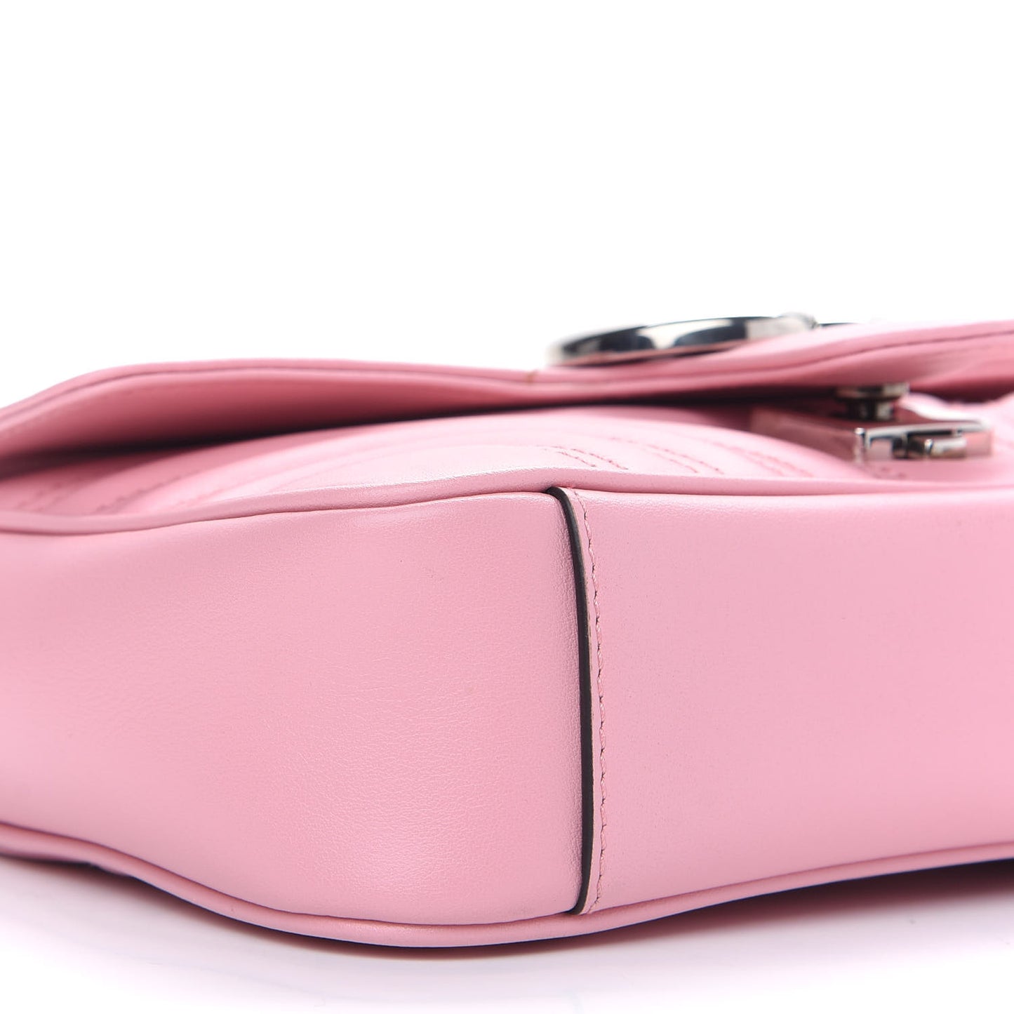 Calfskin Matelasse Mini GG Marmont Shoulder Bag Wild Rose