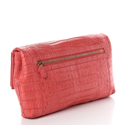 Nancy Gonzalez Crocodile Foldover Clutch Red 2 of 7