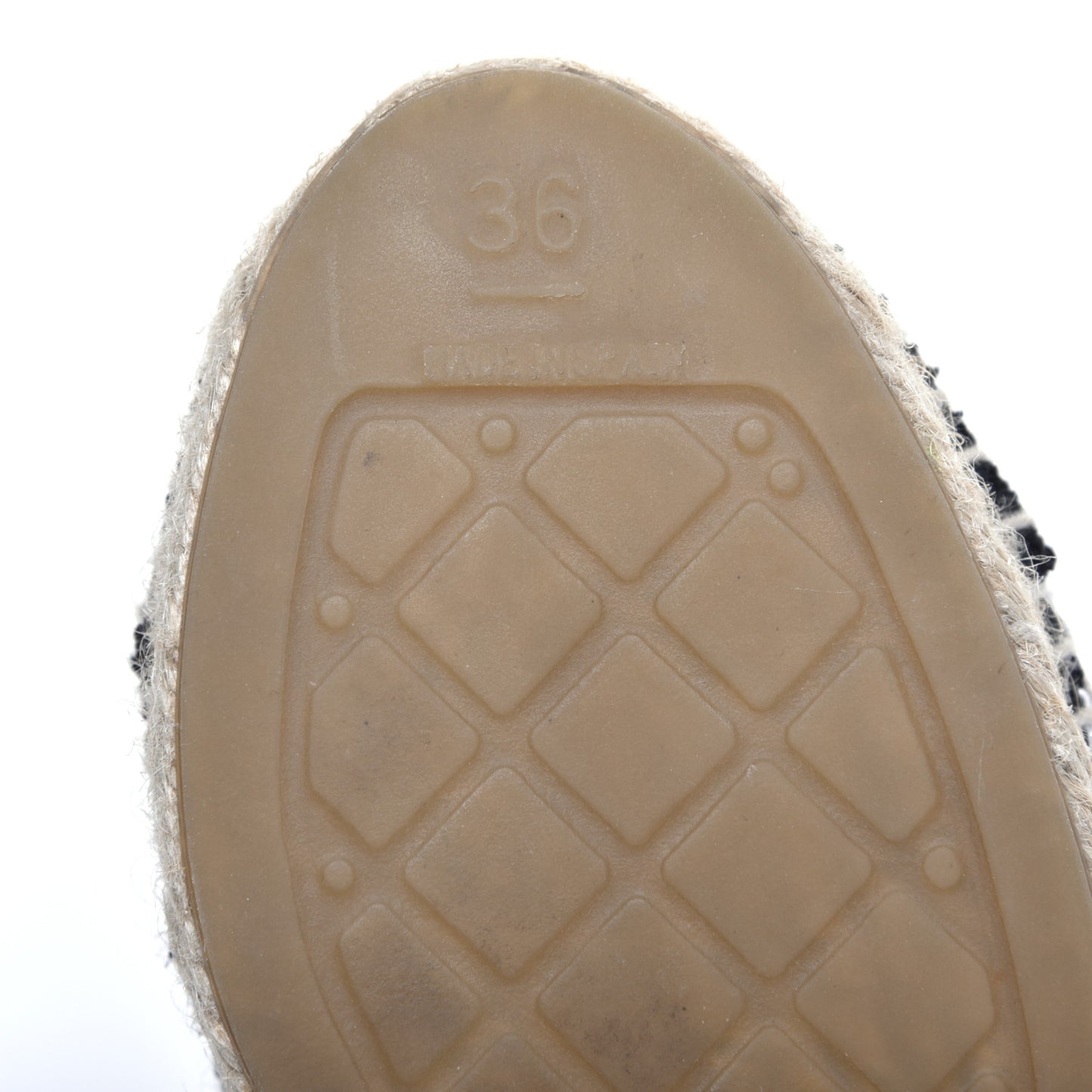Tweed CC Espadrilles 36 Black White