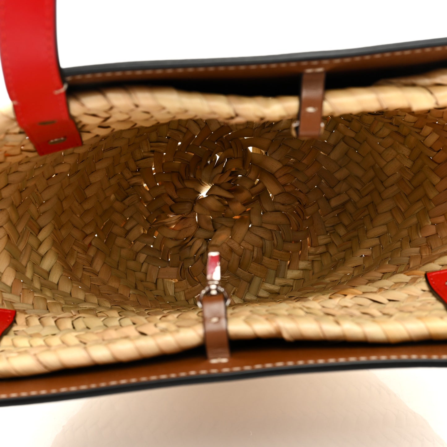 Woven Straw Small Loubishore Tote Beige