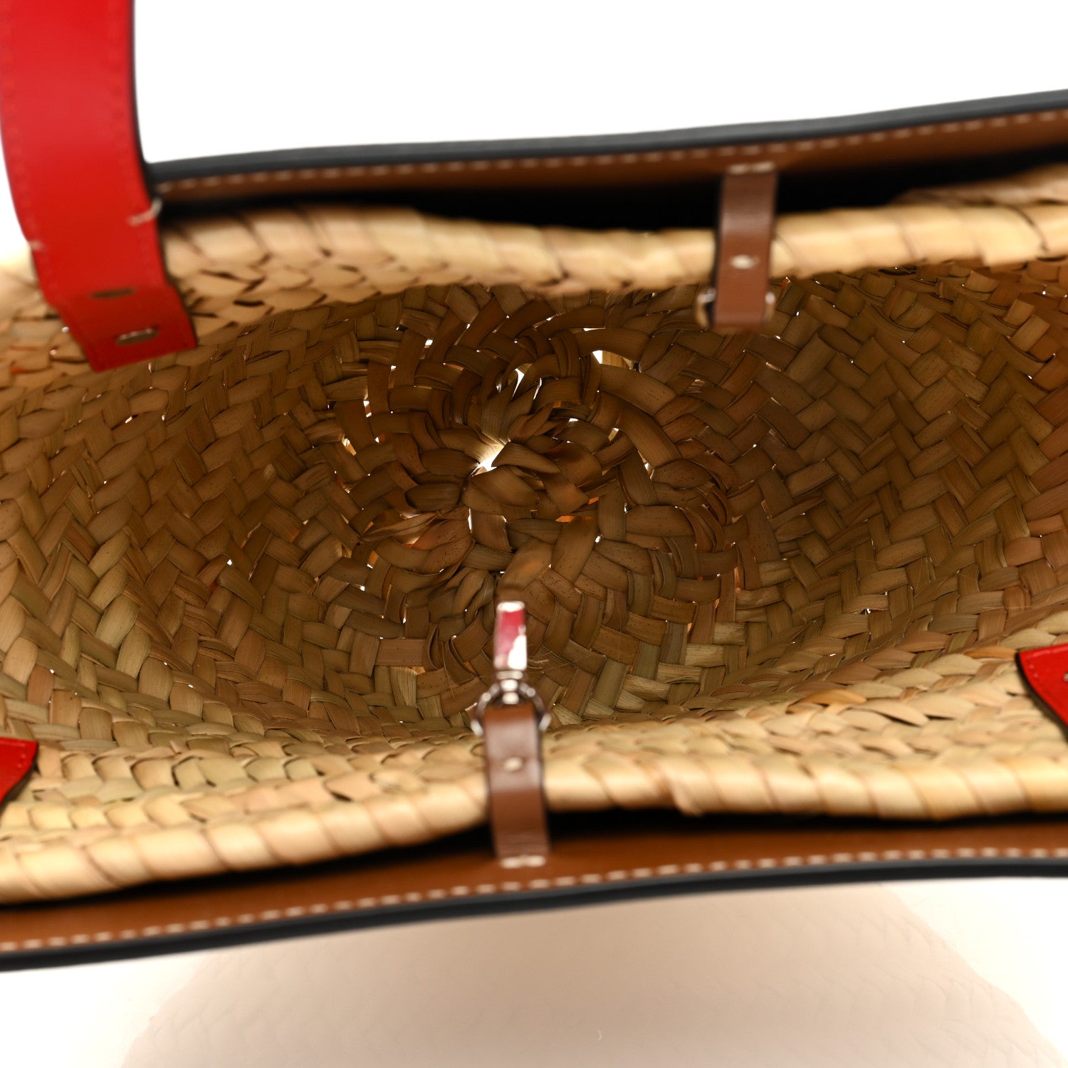 Christian Louboutin Woven Straw Small Loubishore Tote Beige 5 of 8