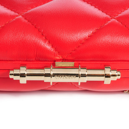Givenchy Lambskin Quilted Obsedia Minaudiere Clutch Red 7 of 7