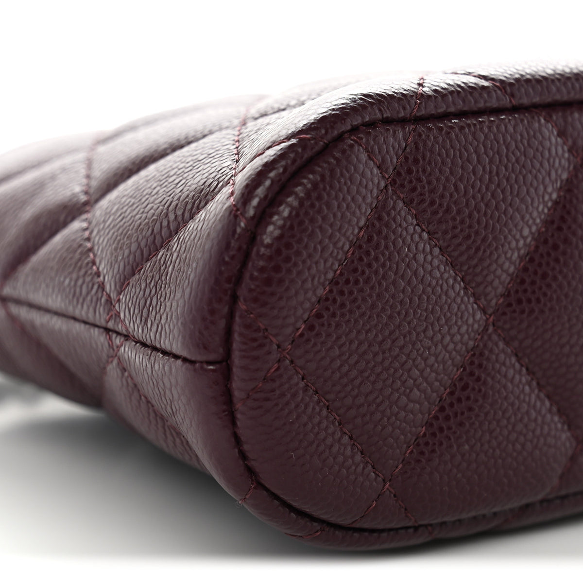 Caviar Quilted Classic Clutch With Chain Dark Burgundy