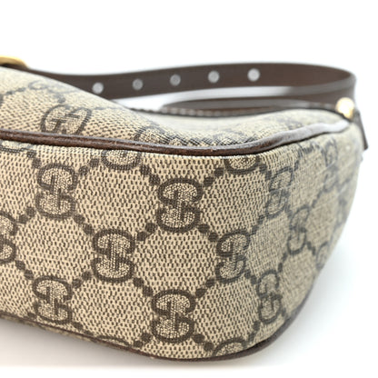 Gucci GG Supreme Monogram Textured Dollar Calfskin Small Ophidia Hobo Beige Ebony New Acero 10 of 10