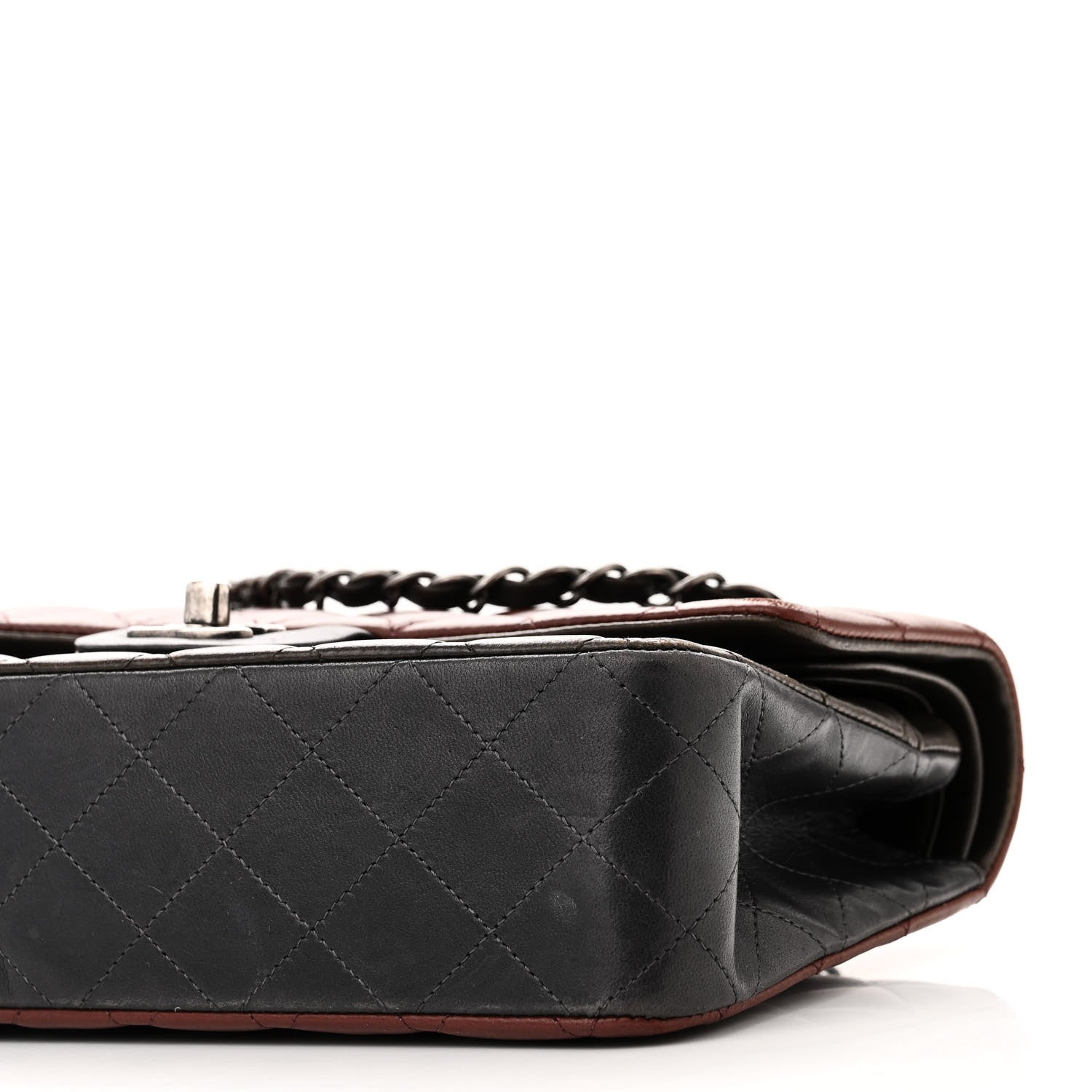 Chanel Lambskin Quilted Tri-Color Medium Double Flap Burgundy 10 of 10