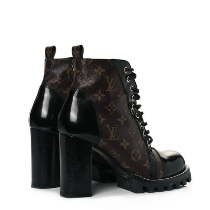 Louis Vuitton Patent Calfskin Monogram Star Trail Ankle Boots 41 Black 4 of 9
