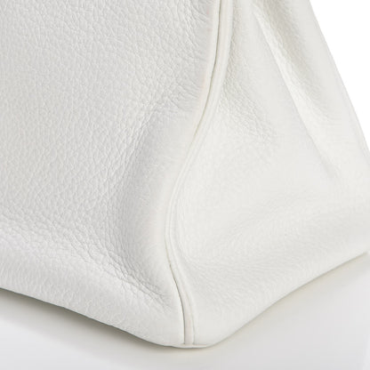Hermes Taurillon Clemence Birkin 30 White 30 of 30