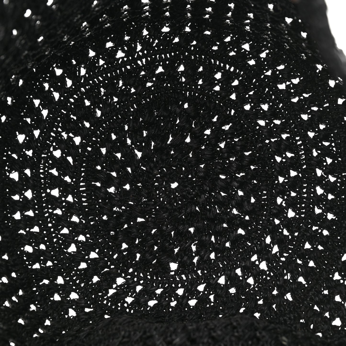 Raffia Calfskin Medium Panier Tote Black