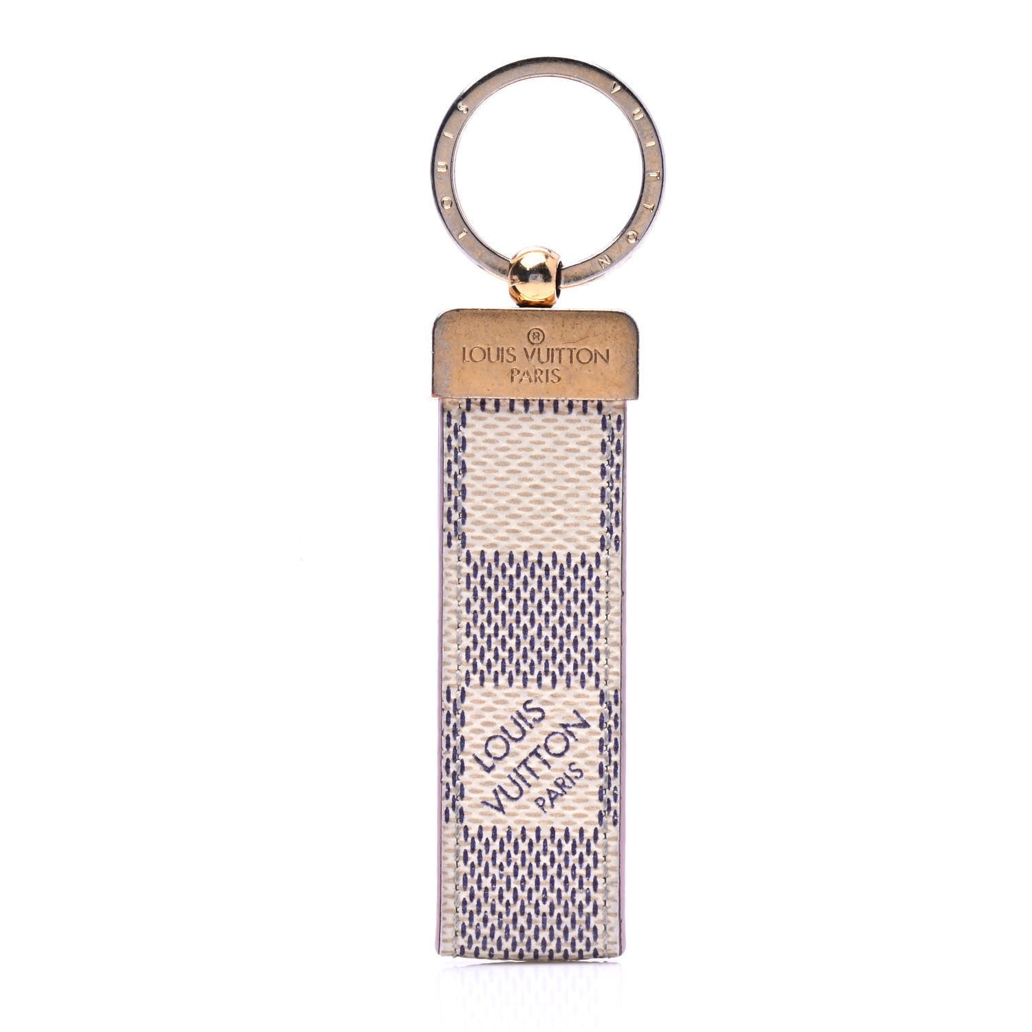 Louis Vuitton Damier Azur Dragonne Key Holder Rose Ballerine 1 of 4