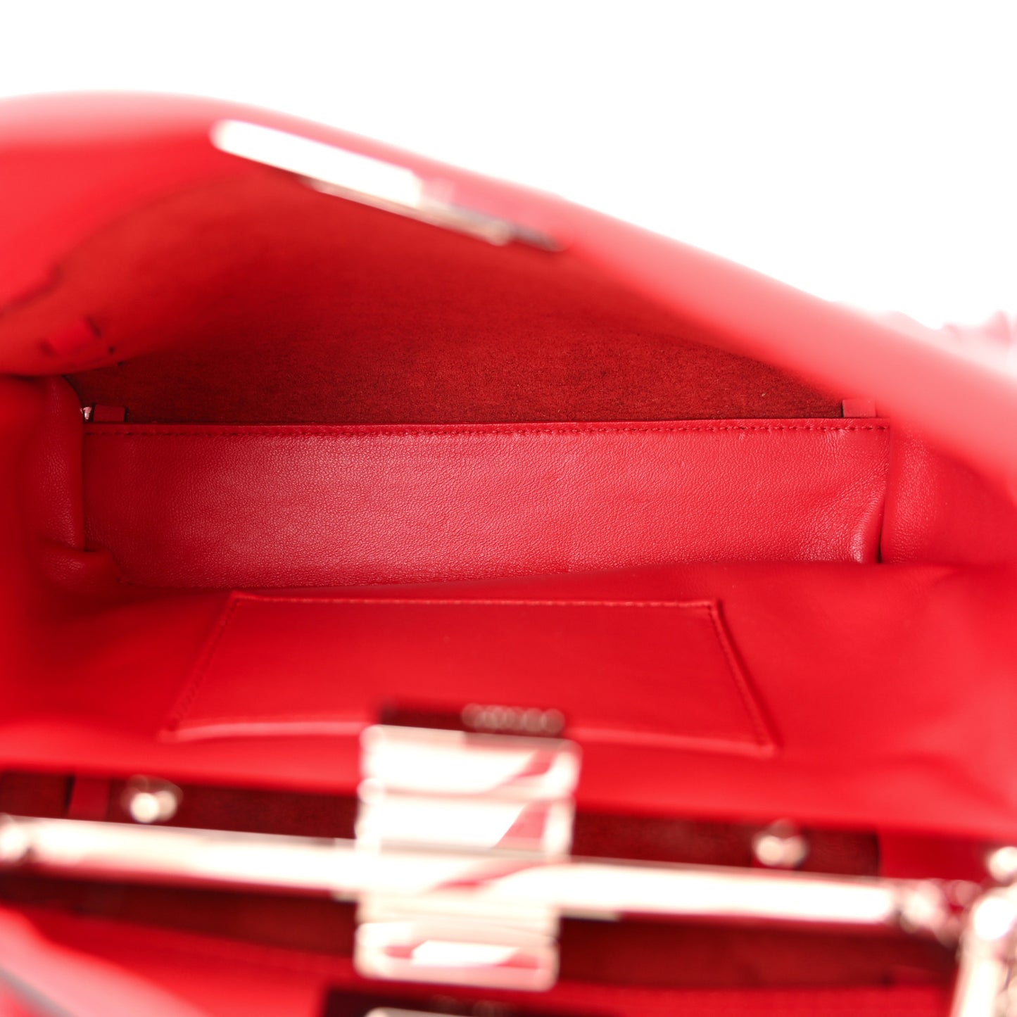 Vitello Seta Century Nappa Whipstitch Mini Peekaboo Iconic Satchel Fiamma