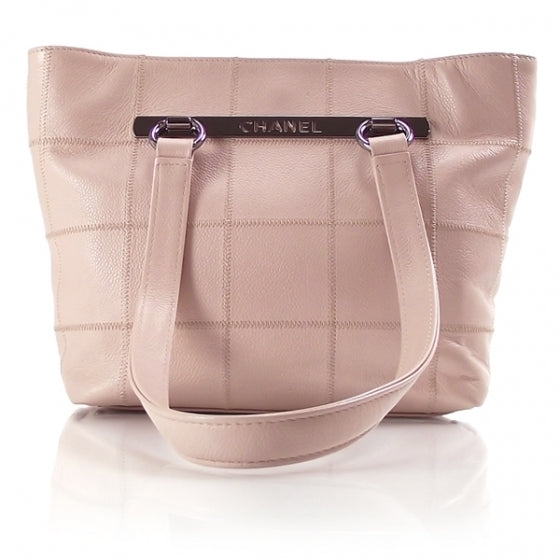 Caviar Square Stitched Tote Pink