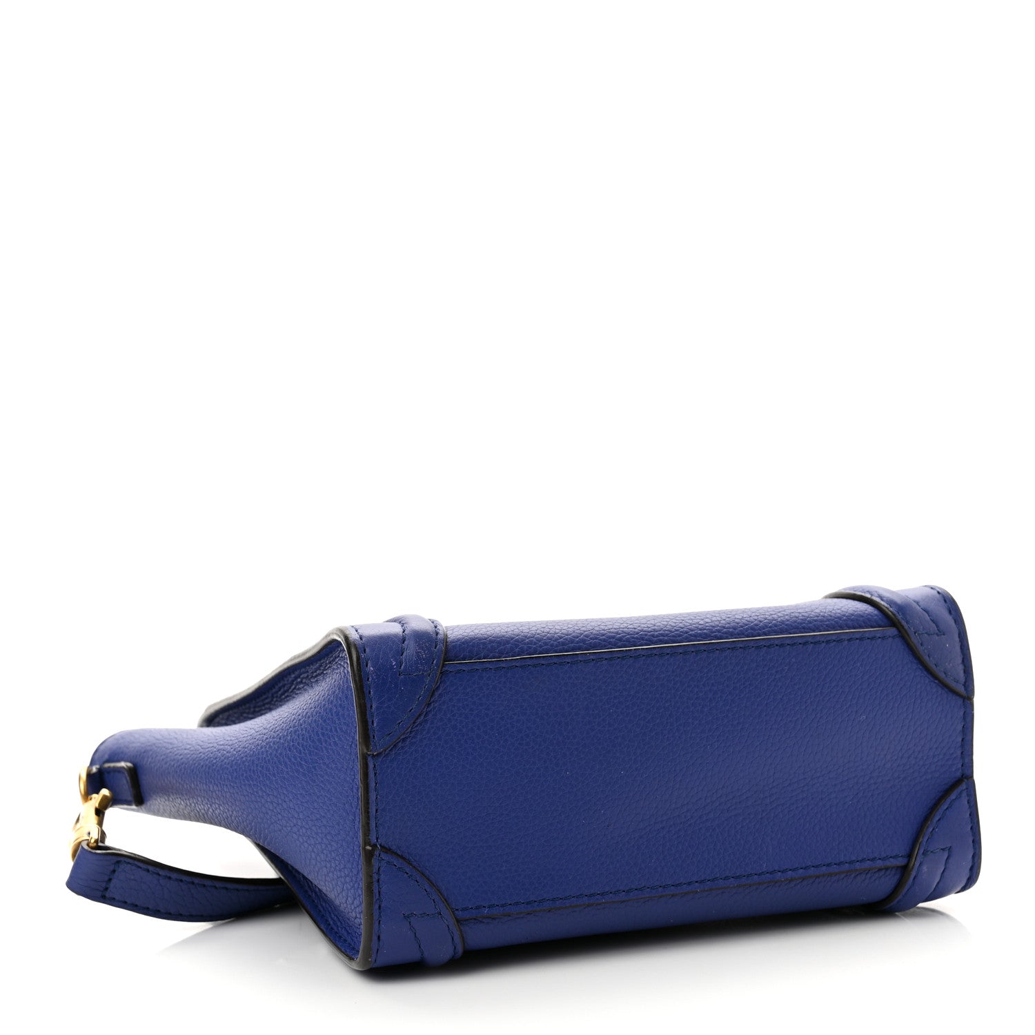 Celine Drummed Calfskin Nano Luggage Indigo 4 of 10