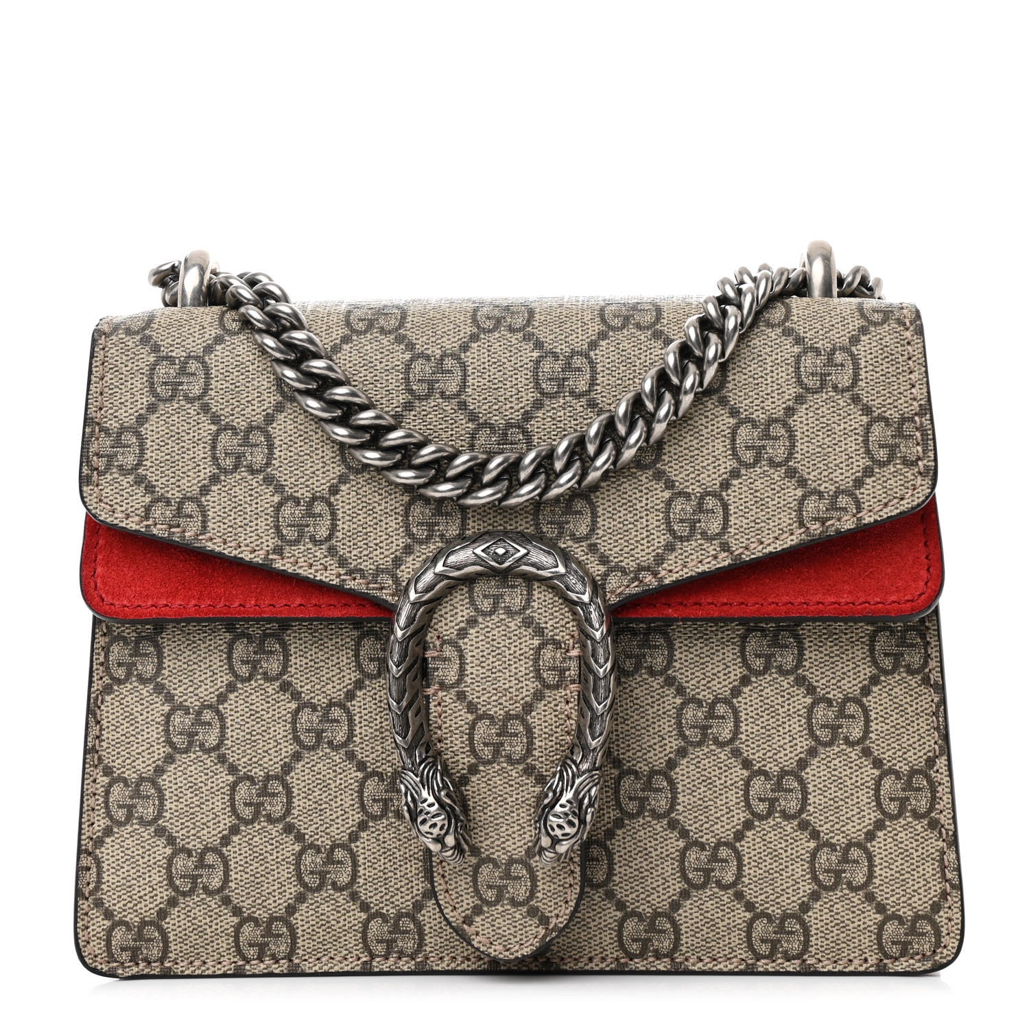 Gucci GG Supreme Monogram Mini Dionysus Shoulder Bag Hibiscus Red 1 of 10