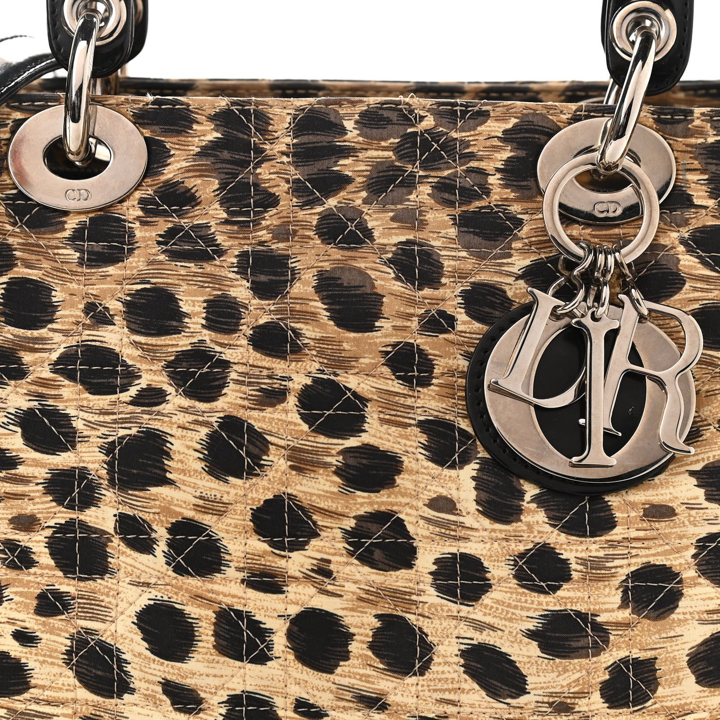Canvas Leopard Print Medium Lady Dior