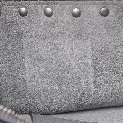 Valentino Garavani Grained Calfskin Turquoise Large Rockstud Rolling Zip Pouch Light Stone 8 of 9