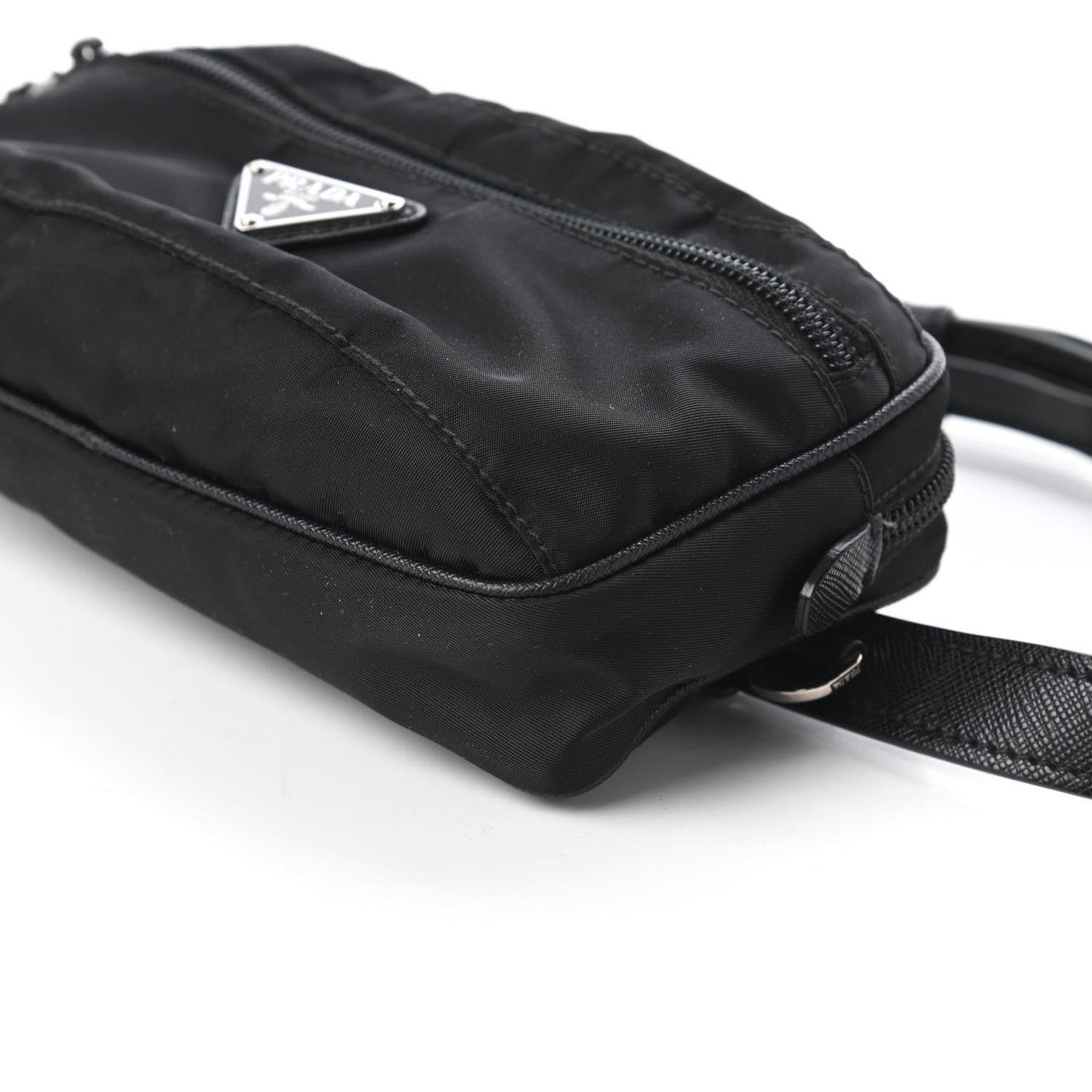 Tessuto Nylon Saffiano Belt Bag Black