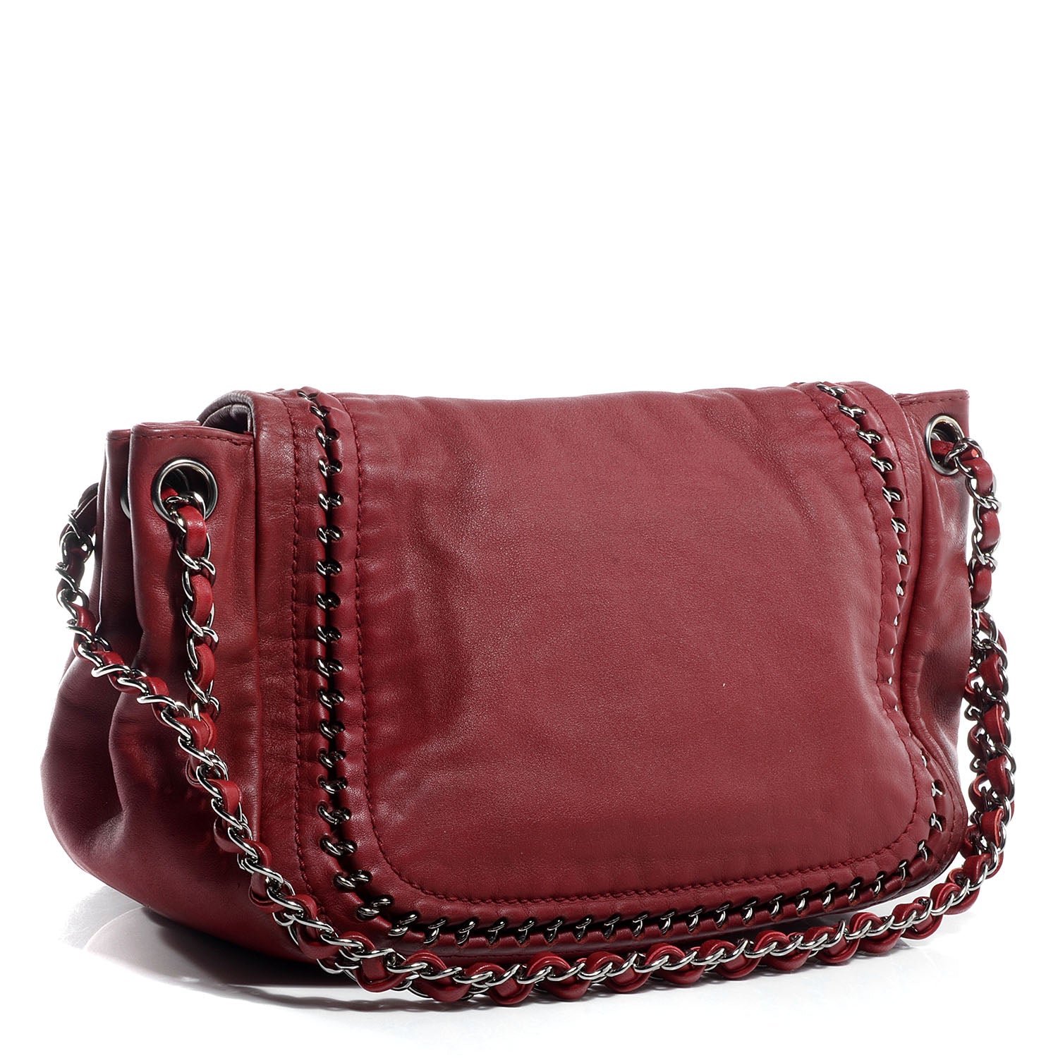 Chanel Smooth Calfskin Luxe Ligne Flap Bag Red 3 of 7