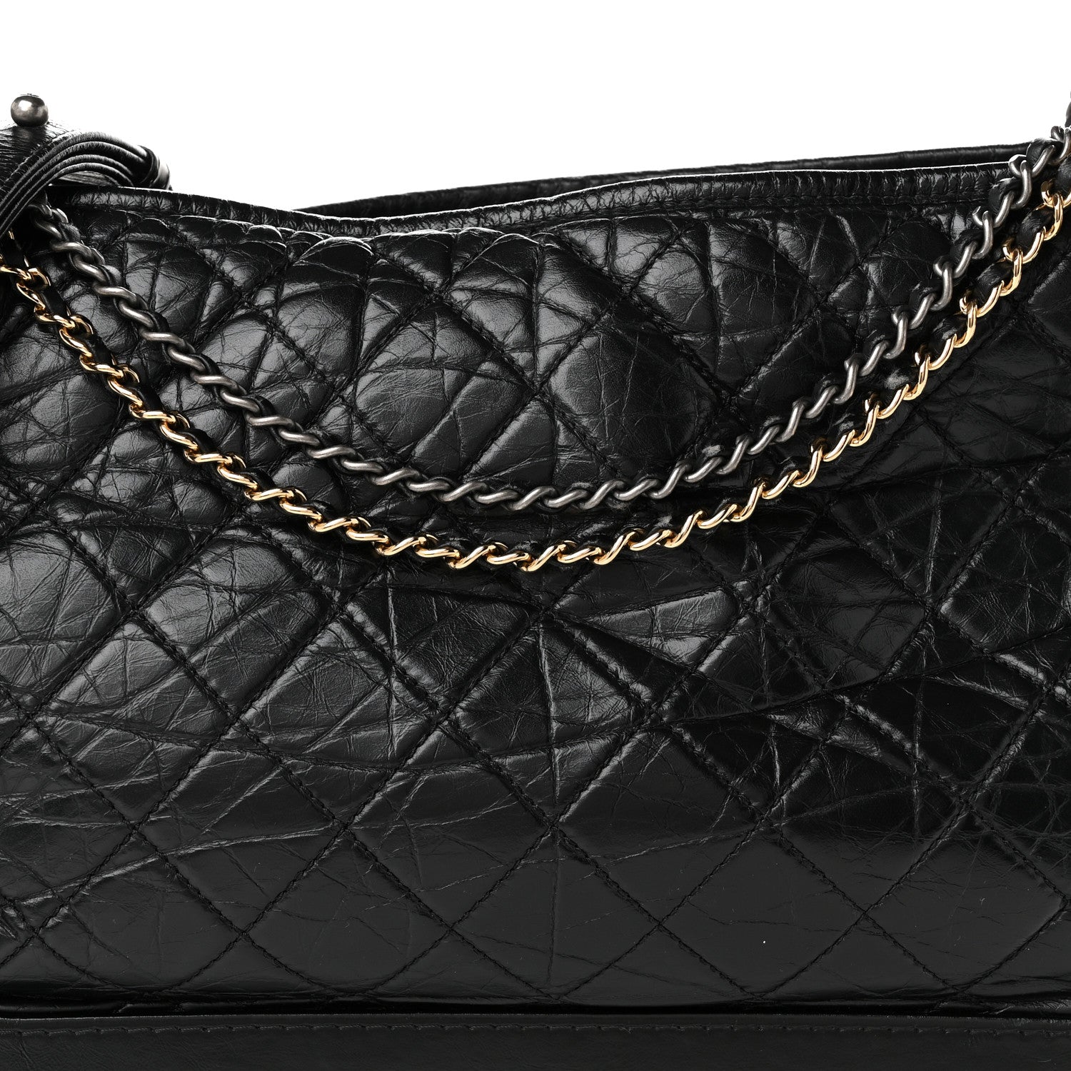 Chanel Aged Calfskin Quilted Large Gabrielle Hobo Black 8 of 12