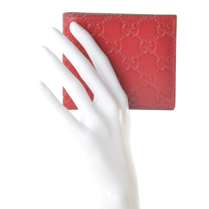 Gucci Guccissima Bi-Fold Wallet Red 2 of 8