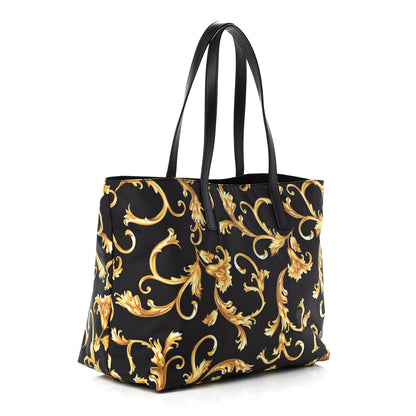 Versace Nylon Baroque Print Tote Black 2 of 8
