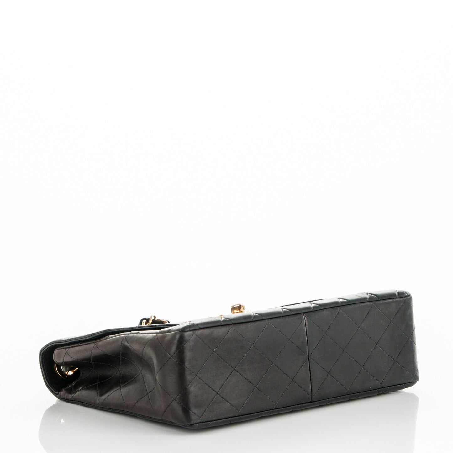 Lambskin Quilted Jumbo Single Flap Black