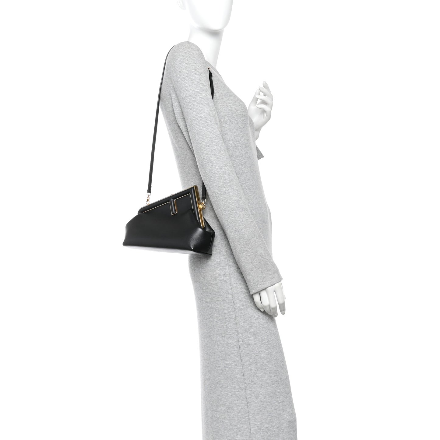 Shiny Nappa Small Fendi First Black