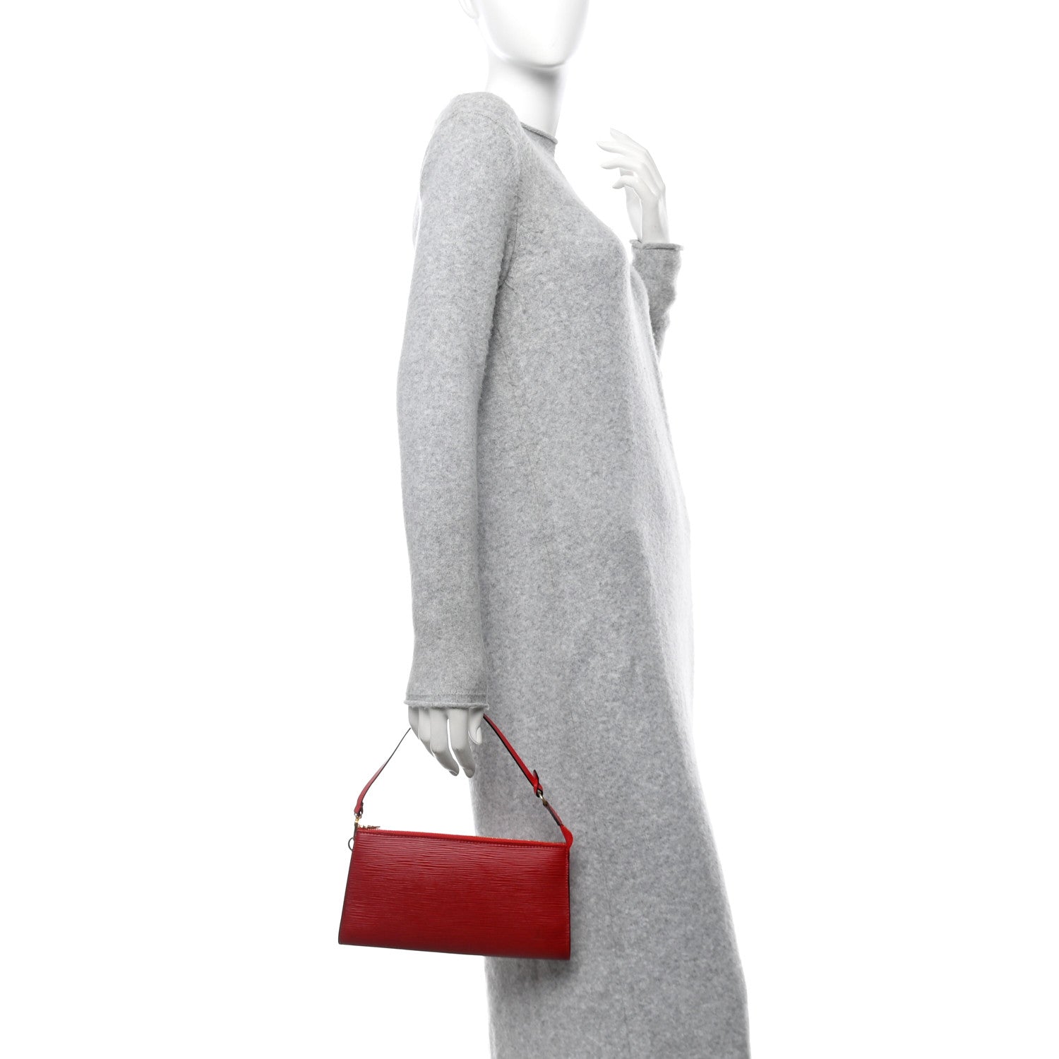 Louis Vuitton Epi Pochette Accessories 24 Castillan Red 2 of 9