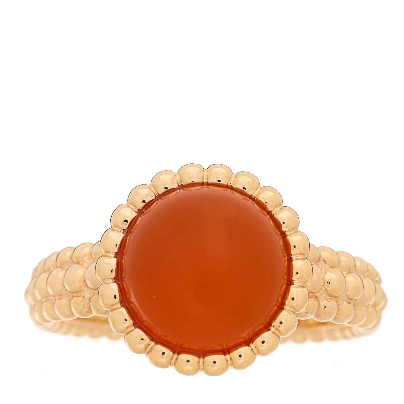 18K Rose Gold Carnelian Perlee Couleurs Ring 55 7.25